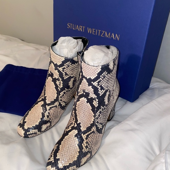 STUART WEITZMAN SNAKE BLOCK BOOTIE - Picture 7 of 9